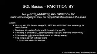 SQL Basics: How To Use PARTITION BY and Why