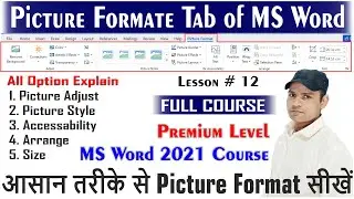 How to Use Picture Format Tab in MS Word | Additional tab of MS Word
