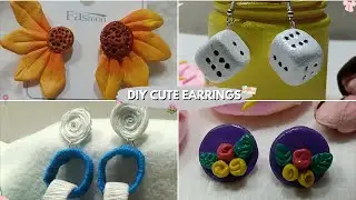 DIY Cute Earrings | Handmade Clay & Paper Earrings | Easy Aesthetic Earring Ideas at Home