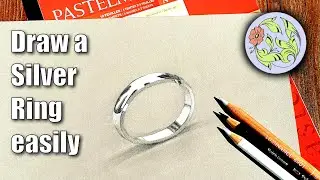 How to draw a Silver Ring (hyper realistic) Easy Drawing Tutorial