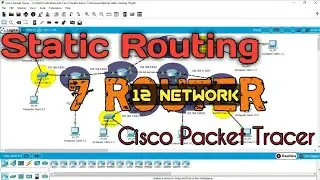 Cara Cepat Konfigurasi Routing Static 7 Router -  Cisco Packet tracer