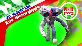 Green Screen Evil Bittergiggle Garten of Banban 3D Animation PixelBoomCG