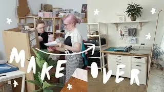 art studio make-over and Art Retreat ☁ VLOG