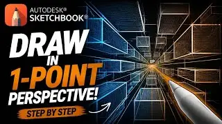 How to DRAW in 1-Point Perspective With Sketchbook Pro: EASY Step by Step Tutorial!