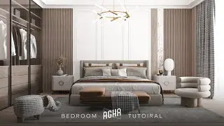 3Ds Max 2021 Bedroom Interior Tutorial Vray Render Lighting