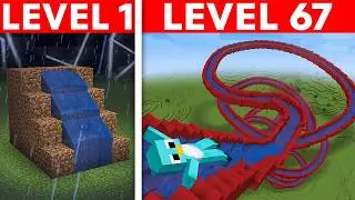 Level 1 to 100 Waterparks in Minecraft!