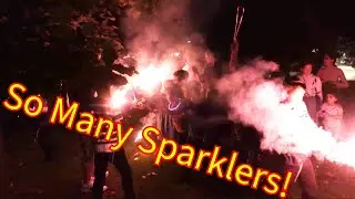 Handing Out Hundreds of Sparklers