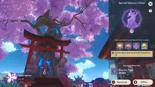 Level 40 Sakura Tree Reached! Exploring the new teapot inazuma realm | Genshin impact