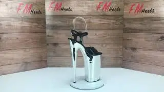 Pleaser Beyond 009 Black Silver Chrome 10 Inch Extreme High Heel Platform Sandals