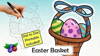 How to Draw dot to dot - EASTER BASKET - Connect the Dots Drawing - How to draw step by step