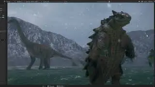 Unity editor VR dinosaurio scenes