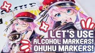 Let's Draw Charlotte! Alcohol Marker Sketchbook Spread