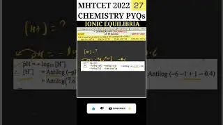 IONIC EQUILIBRIA || MHTCET 2022 PYQs || Q.110 || 12th Chemistry #shorts#mhtcet #mhtcetpyqs #hsc