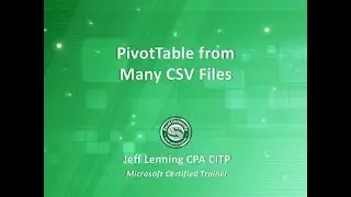 PivotTable from Many CSV Files