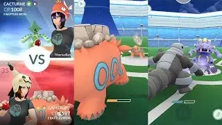 Evolution Camerupt Pokémon Go Gym Battle: Camerupt, Aggron vs Cacturne, Torkoal & Exploud