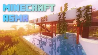 Minecraft ASMR | Modern Nature Retreat Build 🌅 (with secret underwater room!)