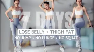30 Min Standing HIIT I Lose Belly & Thigh Fat in 7 Days Challenge I No Jump I No Lunge I No Squat
