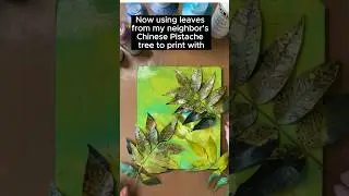 Gelli Printing with Leaves and Spiral Masks #gelliplateprinting #gelplate #gelliprinting