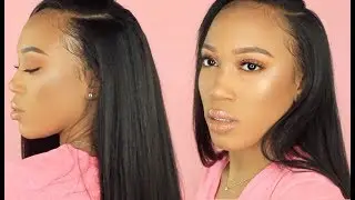 SIDE PART QUICK WEAVE NATURAL LEAVE OUT TUTORIAL