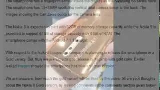 Leaked factory images showing the Nokia flagship smartphone, Nokia 8 is a gold variant