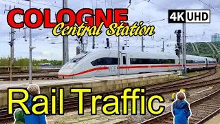 Cologne Central Station and Hohenzollern Bridge - Rail Traffic
