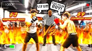 6’2 Heavy Weight Boxer Vs 5’9 Light Weight Boxer *MUST WATCH*