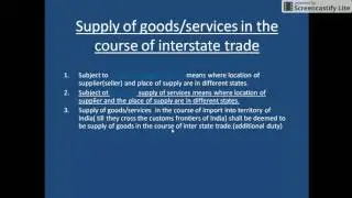 WHAT DO YOU MEAN BY SUPPLY IN THE COURSE OF INTERSTATE SALE