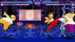 Mugen battle Dee Bee Kaw and Homer vs Vicky and Homer