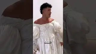 Trying on my moms wedding dress 33 years later 👰‍♀️ #dress #wedding #comedy #mother