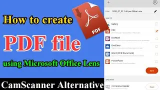 How to create PDF file using Microsoft Office Lens