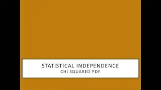 Statistical Independence