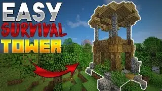 How To Build a Rustic Survival Watchtower in Minecraft! (5x5 with Farm)