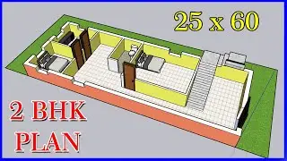 25 x 60 Ghar Ka Naksha || Small House Plan || 2 Bhk House Plan