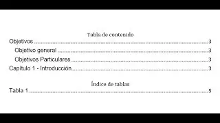 Como insertar varios índices en un documento de Word para Tesis (365, 2016)  2019