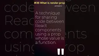 Render Props In React | React Interview Questions #react #javascript #interview #coding #developer