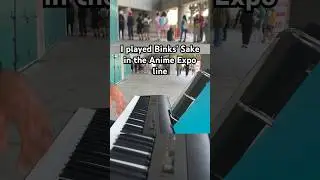 I played Binks’ Sake in the Anime Expo line #animeexpo #publicpiano #onepiece