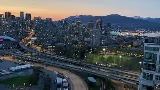 Vancouver Glows at Night with AC/DC Rocking BC Place #FalseCreek #citylights