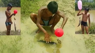 Awesome! 2Boys Has A Best Idea For Fishing - Balloon Fishing