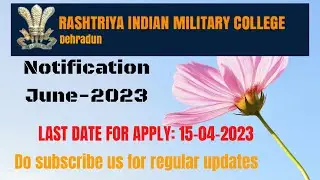 #RIMC JUNE 2023# NOTIFICATION RELEASED#