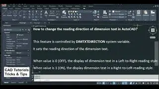Dimension text direction AutoCAD, Dimension text edit AutoCAD, Dimension text settings AutoCAD,