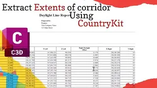 Export corridor limits using country kit in Civil 3d