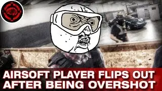 Airsoft Player Flips Out After Being Overshot