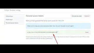 Personal access tokens with GIT and GitHub