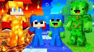 Baby Mikey & Baby JJ Joined Elemental Family in Minecraft (Maizen)