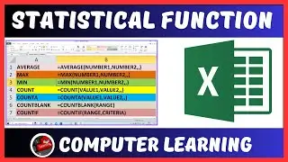 Statistical Formula in Microsoft Excel in Hindi Language