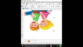 Any png image change side left to right  in corel draw and change her colors into grayscale