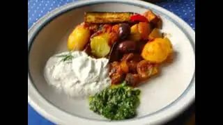 Schnippelboy  ---  Geschmortes Gemüse mit Gremolata und Joghurtdip