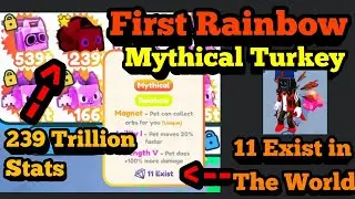 I Got The First *Rainbow Mythical Turkey* In The WORLD!! 239 Trillion Stats- Pet Sim X- Autumn Event