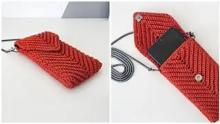 😍 Самая лёгкая сумочка крючком \ Как связать чехол для телефона