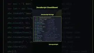 JavaScript CheatSheet Part 3 JavaScript Strings 